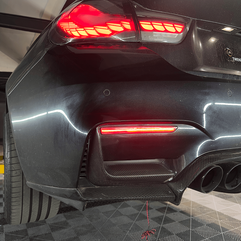 BMW M3/M4 (F80/F82/F83) OEM+ Rear Bumper Lower Reflector LED Replacement - EXL Design Reflector Kit