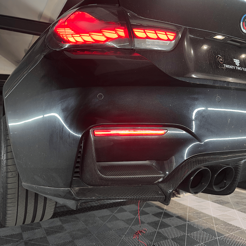 BMW M3/M4 (F80/F82/F83) OEM+ Rear Bumper Lower Reflector LED Replacement - EXL Design Reflector Kit