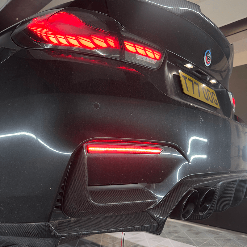 BMW M3/M4 (F80/F82/F83) OEM+ Rear Bumper Lower Reflector LED Replacement - EXL Design Reflector Kit