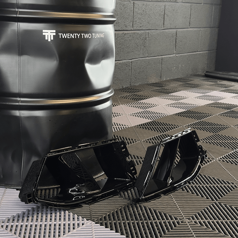 BMW M3/M4 M Performance Style Gloss Black Front Bumper Vent Trims (G80/G81/G82/G83) - Twenty Two Tuning Front Canards/Bumper Inserts