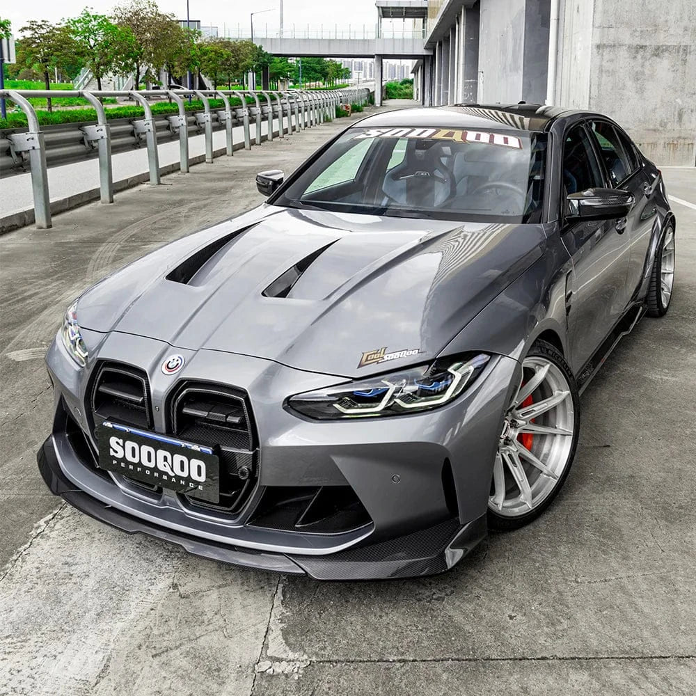 BMW M3/M4 SOOQOO SQ-B Carbon Fiber Front Lip Spoiler (G80/G81/G82/G83) - SOOQOO Official Front Lip
