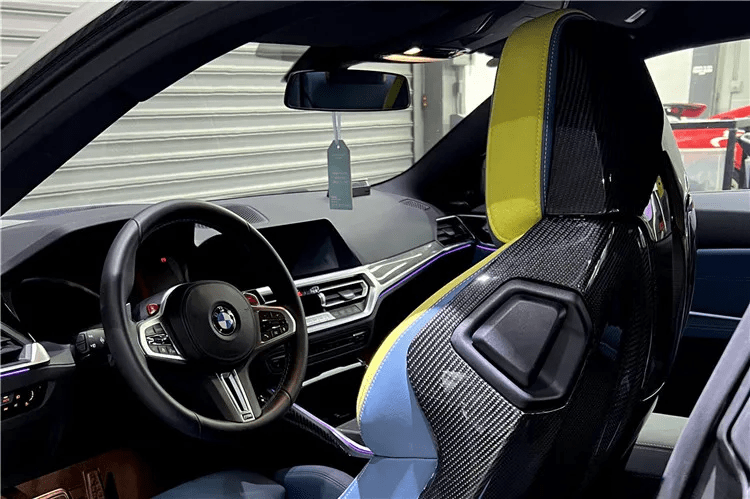 BMW M4 (G82/G83) OEM+ Pre-Preg Full Carbon Fibre Seat Back Overlays - Twenty Two Tuning Interior Parts & Accessories