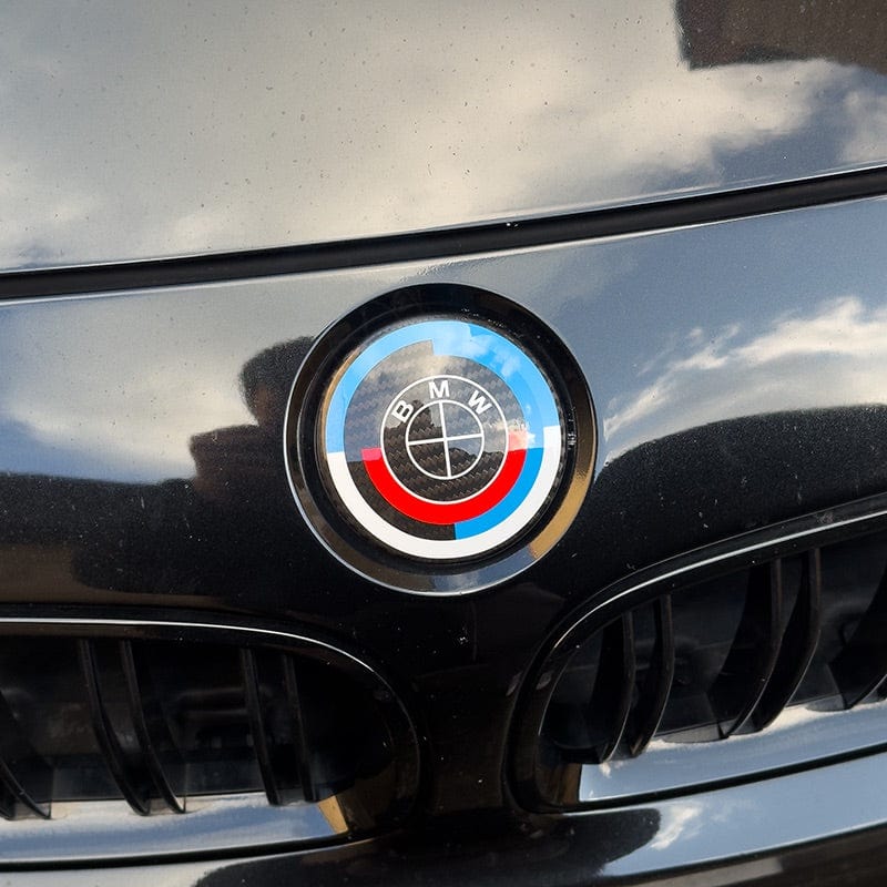 BMW M5 (F10) 50th Anniversary Style Carbon Fibre Front Emblem (82MM) - Twenty Two Tuning Emblems and Badges