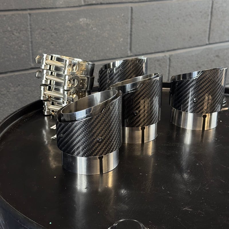 BMW M5 (F90) Akrapovic Style Carbon Fibre Exhaust Tips - Twenty Two Tuning Exhaust Tips