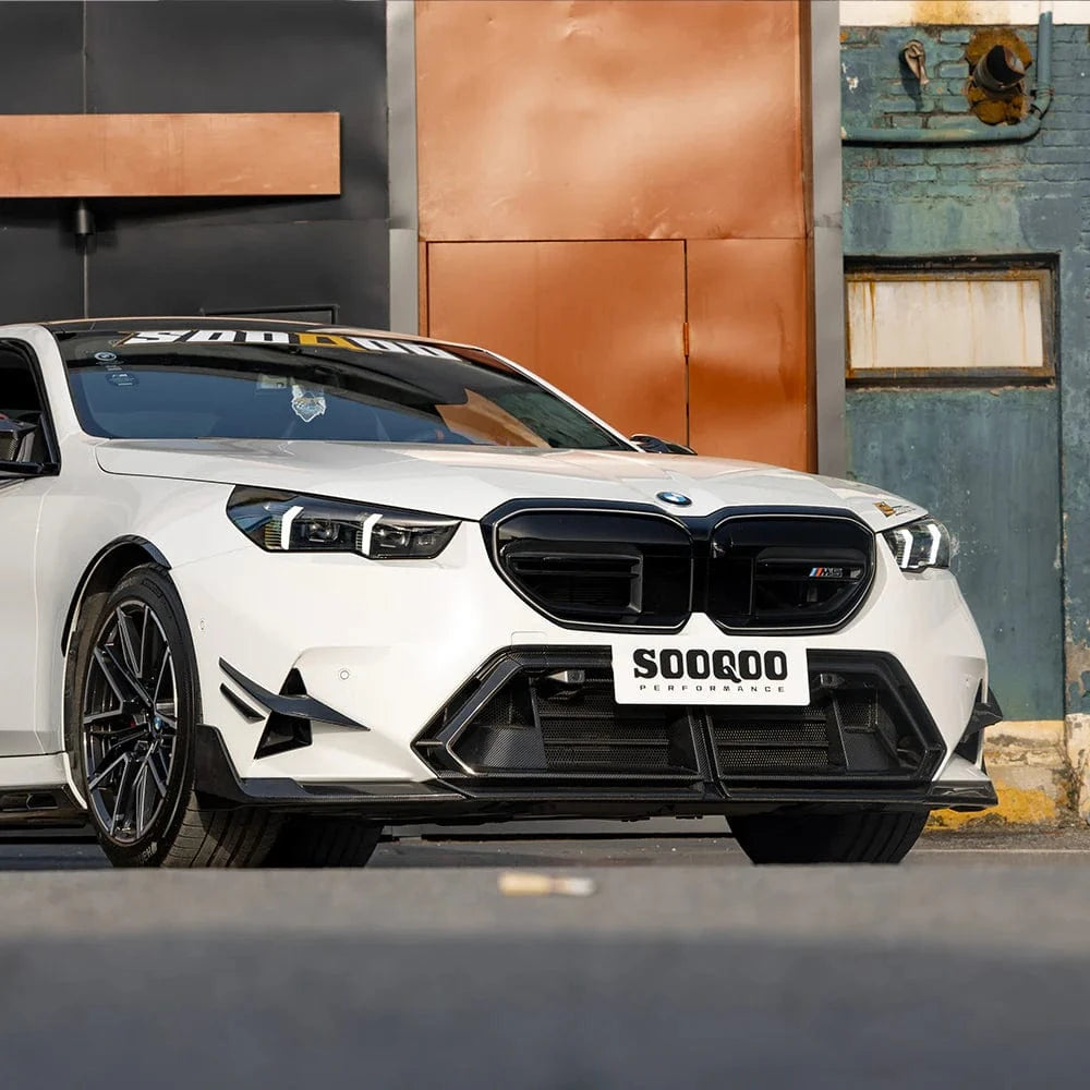 BMW M5 (G90/G99) SOOQOO Carbon Fiber Front Bumper Center Trim - SOOQOO Official Front Canards/Bumper Inserts