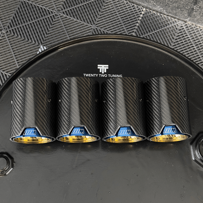 BMW M6 (F06/F12/F13) Blue M Performance Style Carbon Fibre Exhaust Tips - Twenty Two Tuning Exhaust Tips
