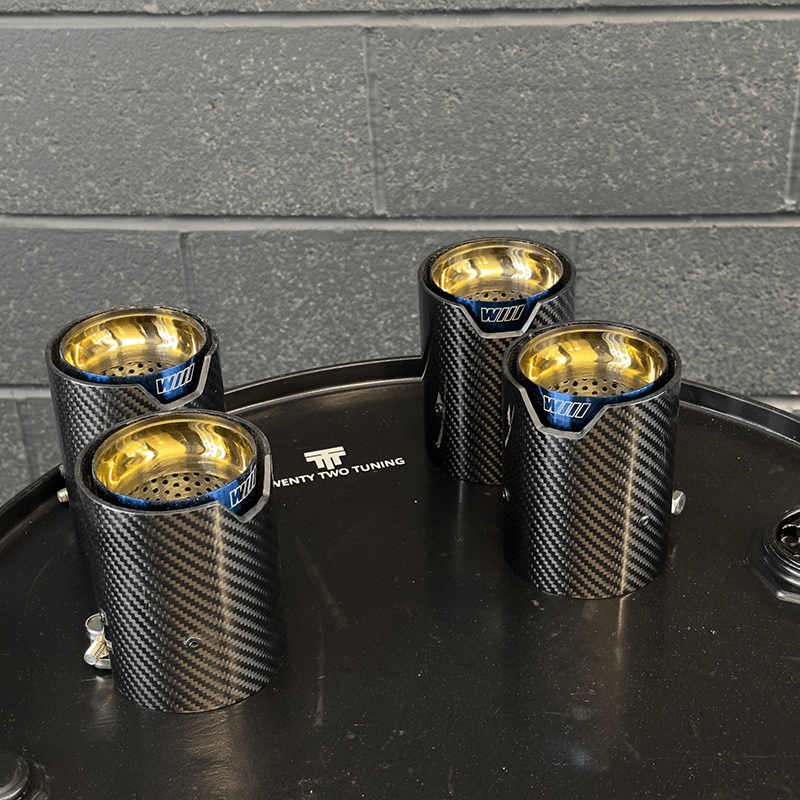 BMW M6 (F06/F12/F13) Blue M Performance Style Carbon Fibre Exhaust Tips - Twenty Two Tuning Exhaust Tips