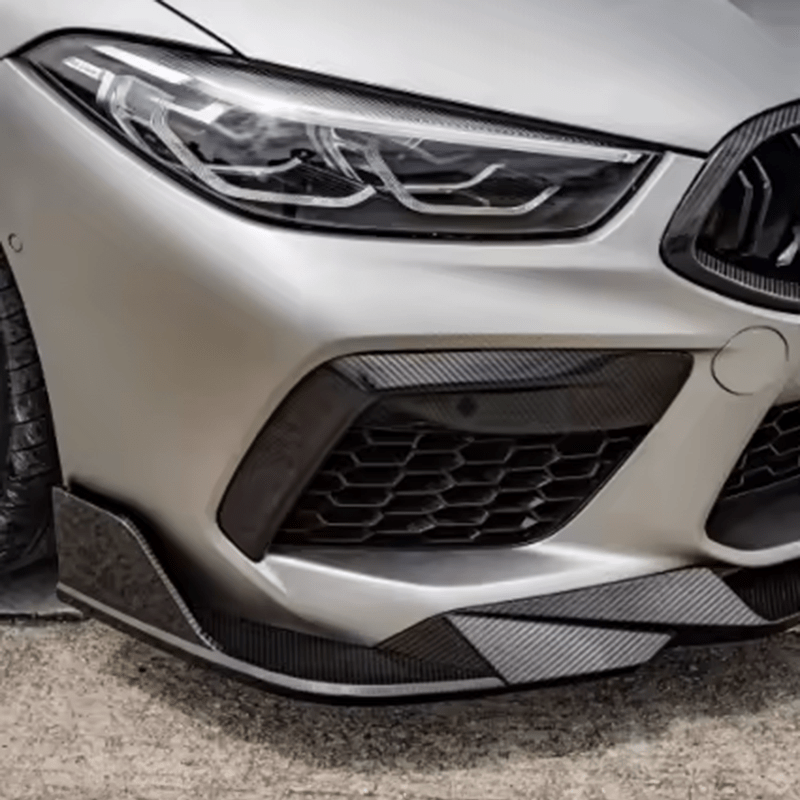 BMW M8 (F91/F92/F93) OEM+ Carbon Fibre Upper Bumper Trims - Twenty Two Tuning Front Canards/Bumper Inserts