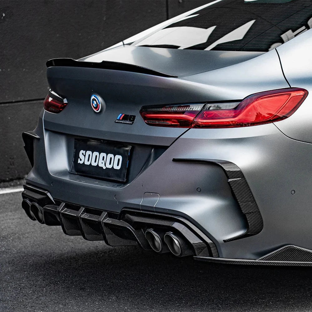 BMW M8 (F91/F92/F93) SOOQOO Carbon Fibre Rear Bumper Vent Trim - SOOQOO Official Rear Canards