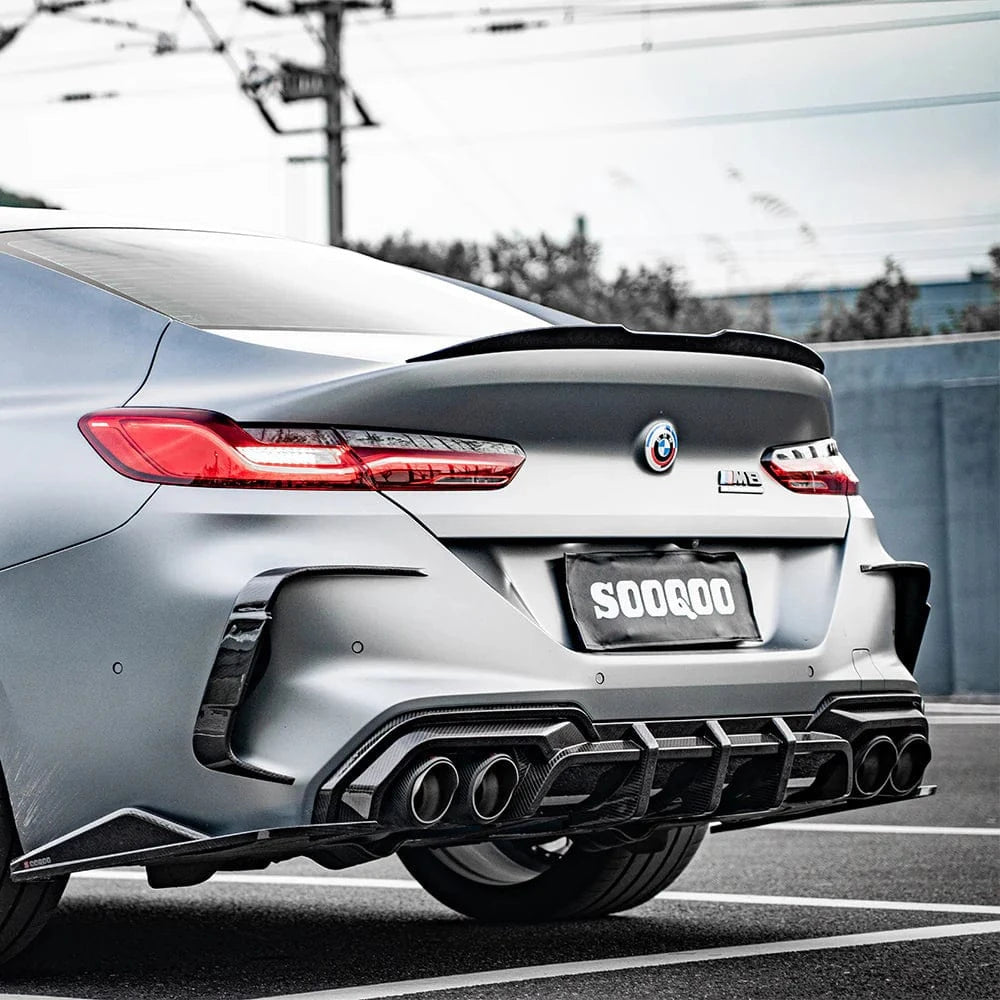 BMW M8 (F91/F92/F93) SOOQOO Carbon Fibre Rear Bumper Vent Trim - SOOQOO Official Rear Canards