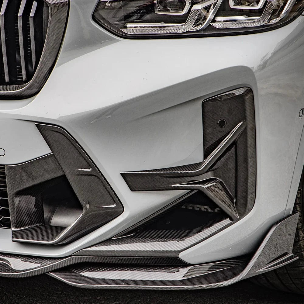 BMW X3M/X4M (F97/F98 LCI) SOOQOO Carbon Fiber Front Bumper Inserts - SOOQOO Official Front Canards/Bumper Inserts