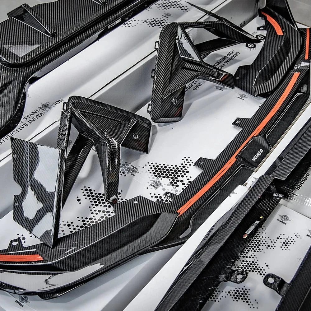 BMW X3M/X4M (F97/F98 LCI) SOOQOO Carbon Fiber Front Bumper Inserts - SOOQOO Official Front Canards/Bumper Inserts