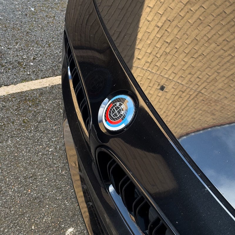 BMW X5 (E70) 50th Anniversary Style Carbon Fibre Front Emblem (82MM) - Twenty Two Tuning Emblems and Badges