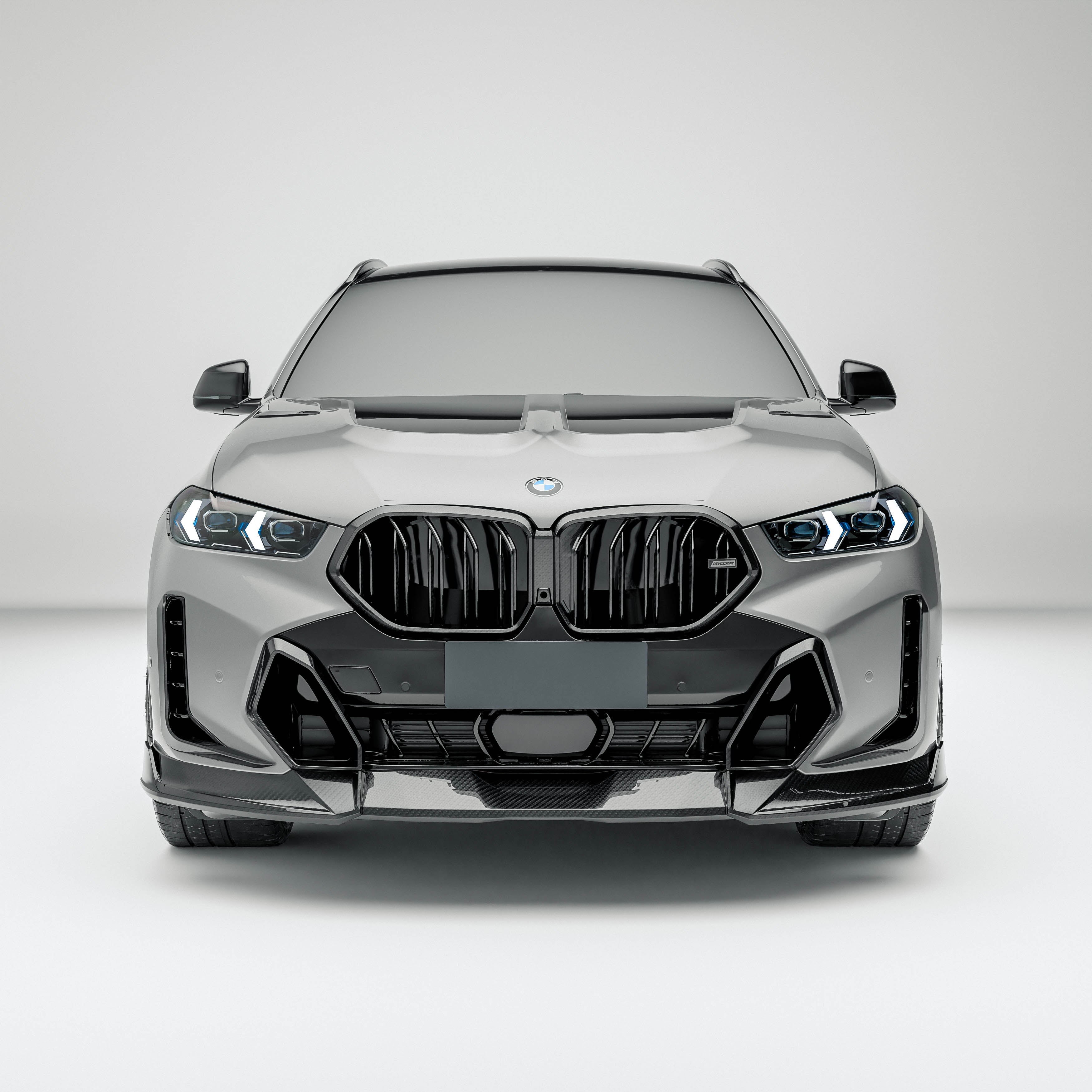 RevoZport Carbon Fiber Front Grille Compatible With BMW X6 G06 LCI