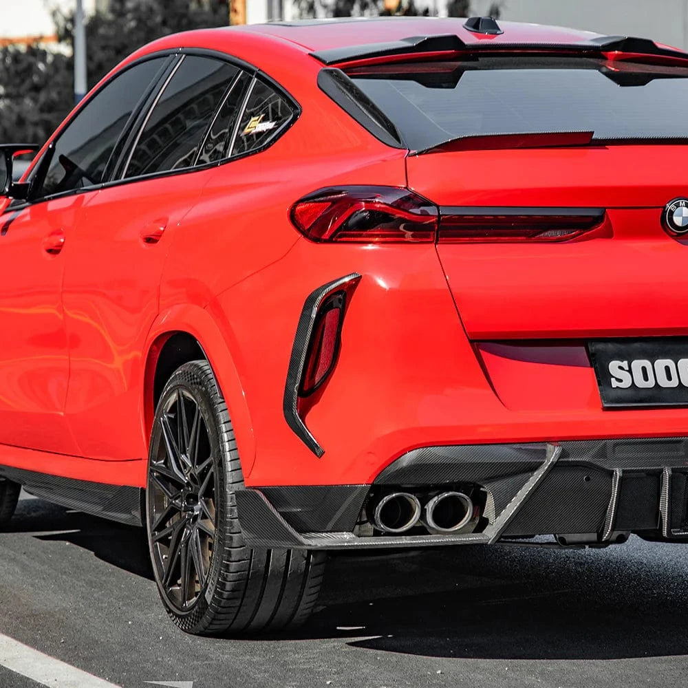 BMW X6M (F96) SOOQOO Carbon Rear Bumper Vent Trims - SOOQOO Official Rear Canards