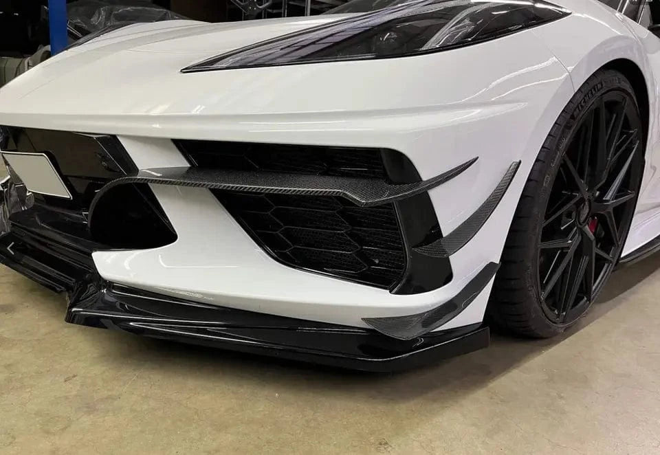 Chevrolet Corvette (C8) Carbon Fibre Front Bumper Canards - Twenty Two Tuning Front Canards/Bumper Inserts