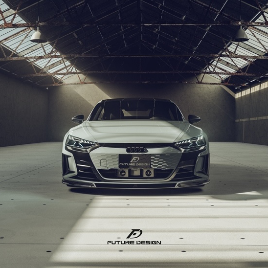 Future Design Carbon Fibre Front Lip Spoiler Compatible With Audi E-Tron GT