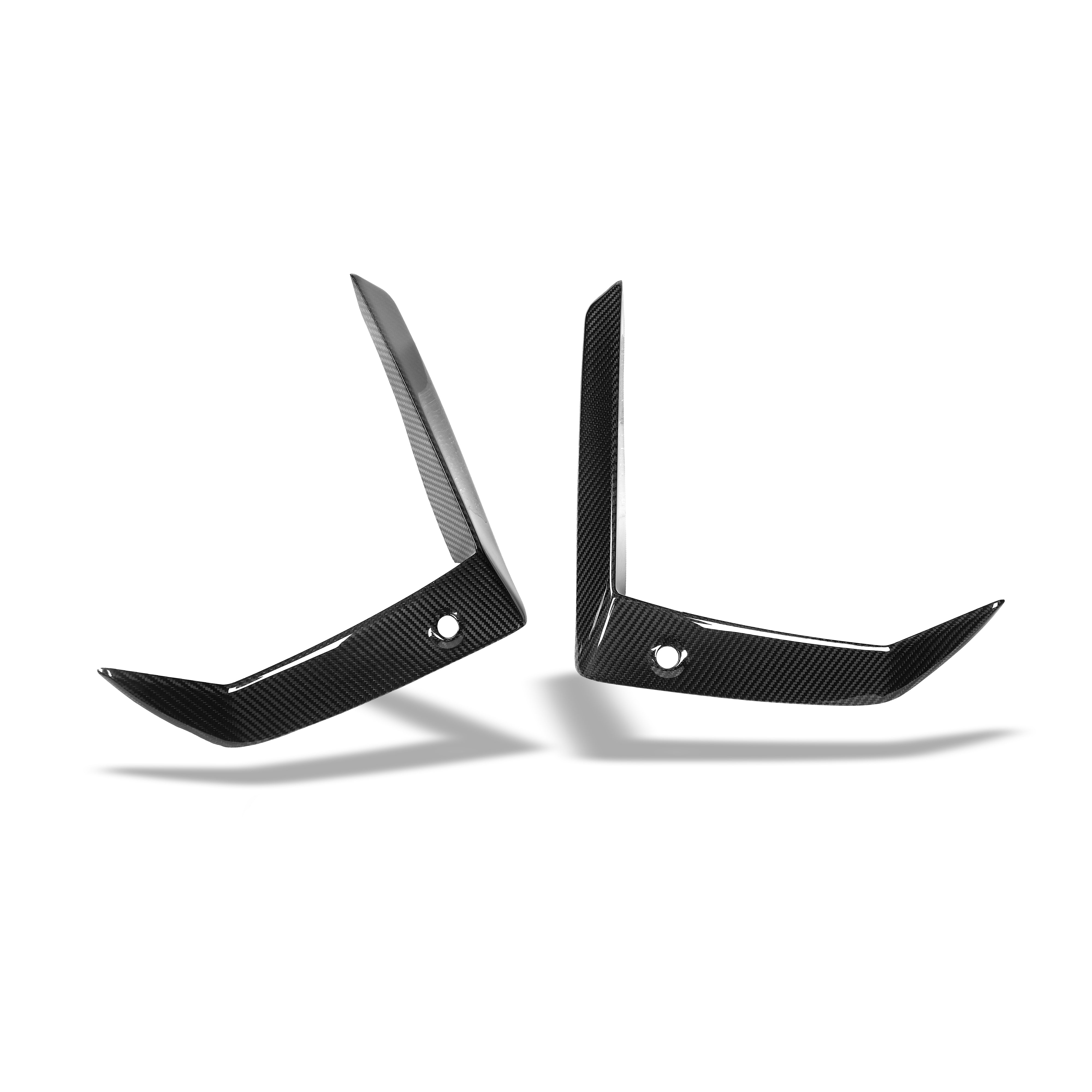 RevoZport Carbon Fiber Front Bumper Canards Compatible With BMW X5M F95 PRE LCI
