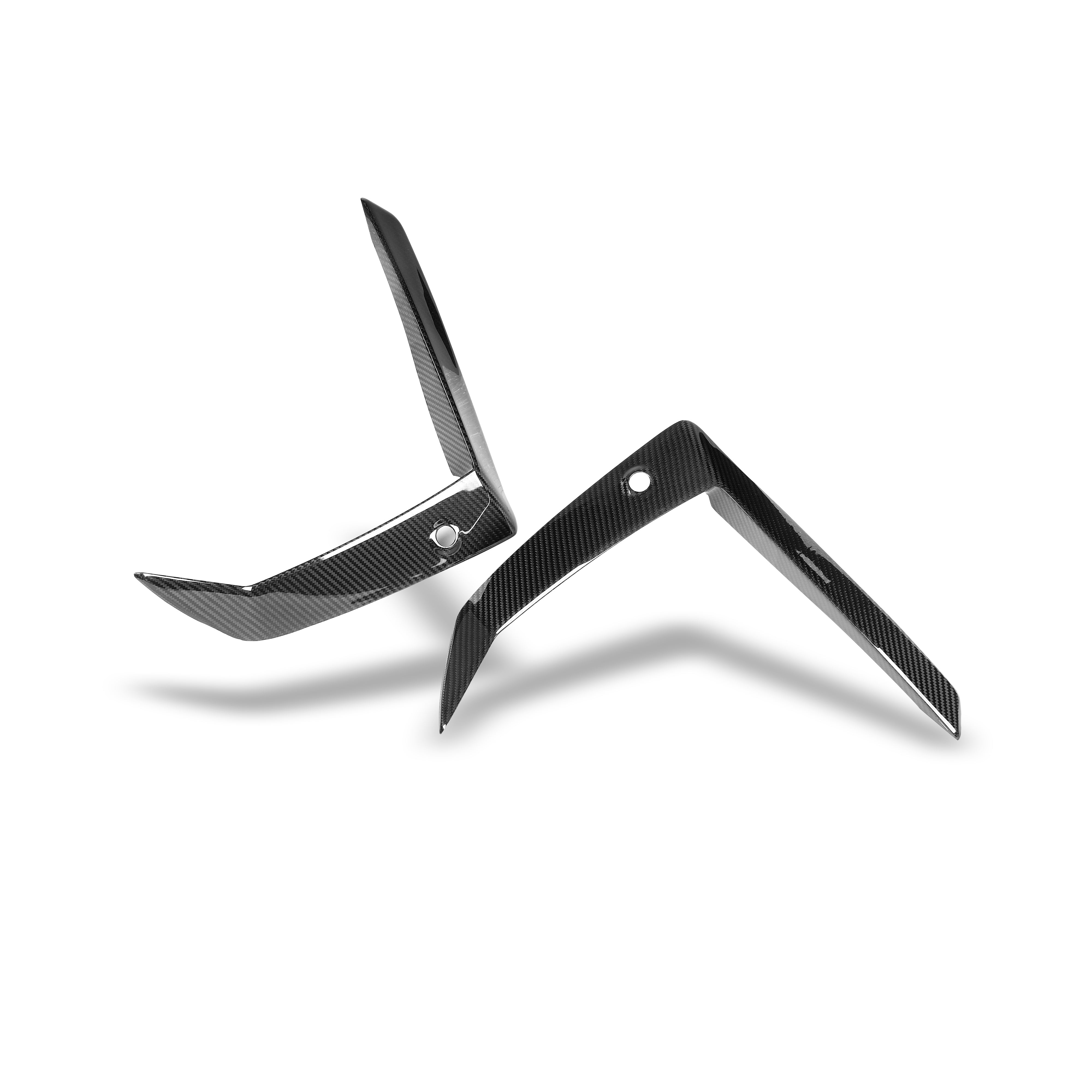 RevoZport Carbon Fiber Front Bumper Canards Compatible With BMW X5M F95 PRE LCI