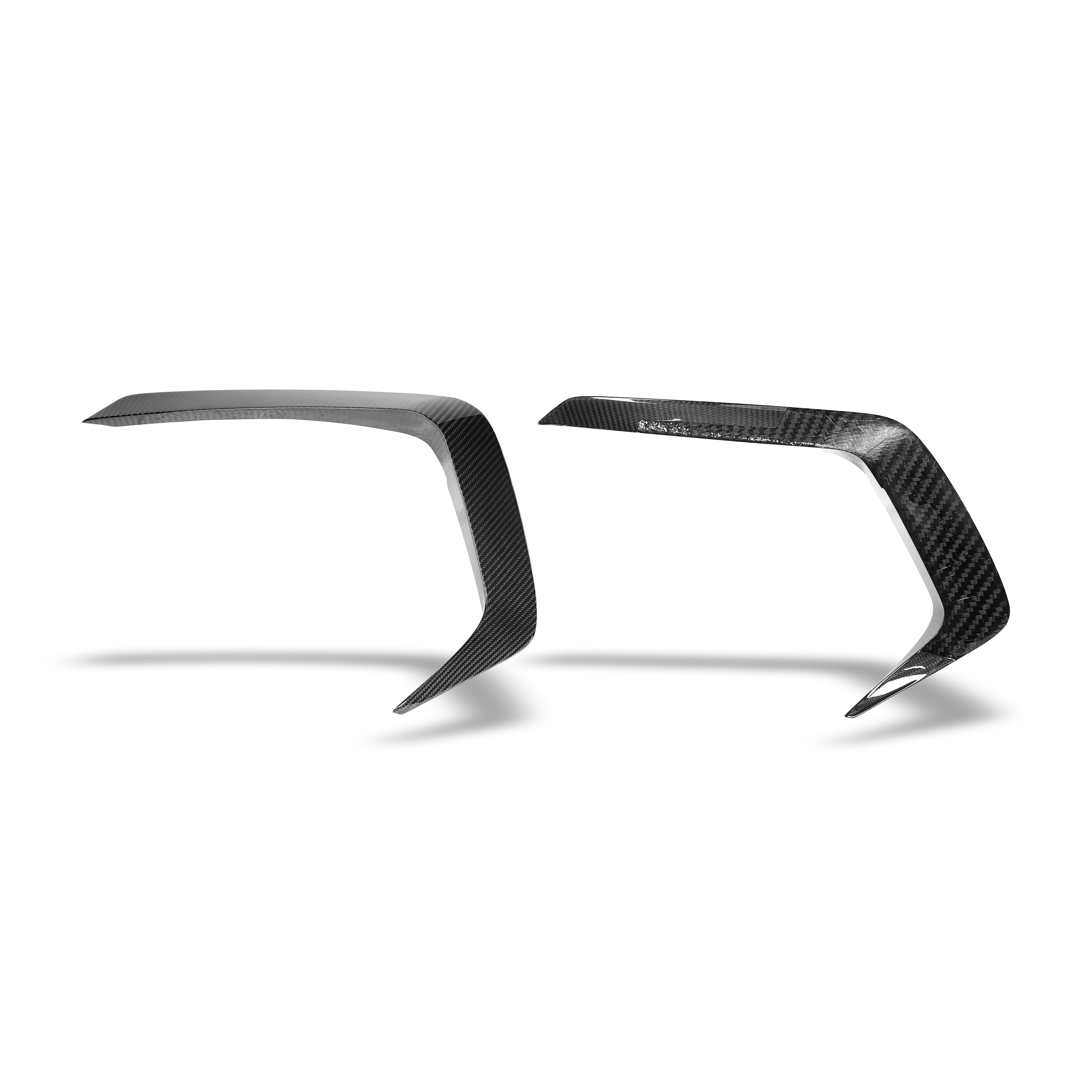 RevoZport Carbon Fiber Front Bumper Canards Compatible With BMW M8 F93