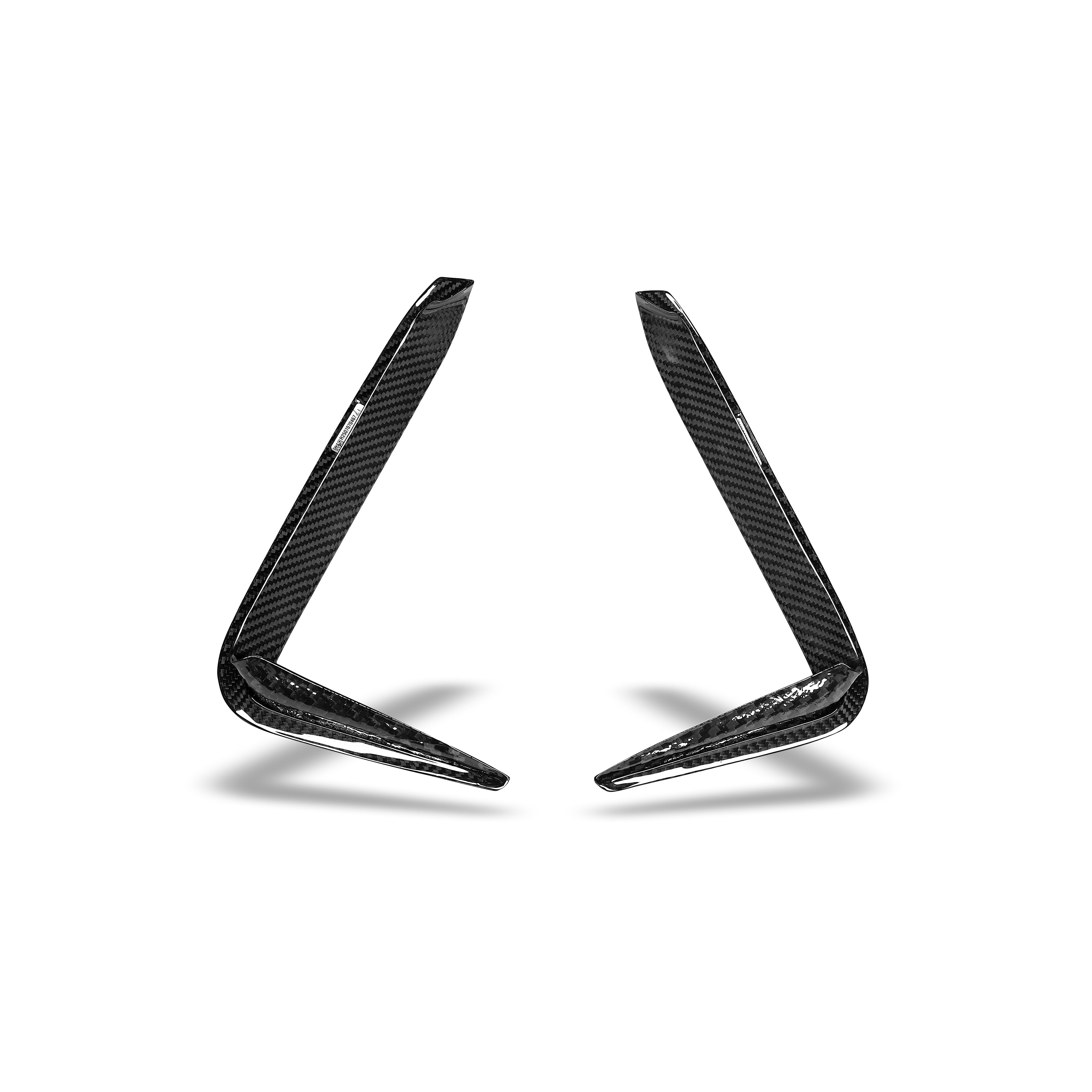 RevoZport Carbon Fiber Rear Bumper Canards Compatible With BMW M8 F93