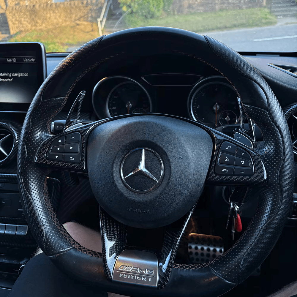 Mercedes Benz AMG Performance Carbon Fibre Steering Wheel Trim - Twenty Two Tuning Interior Parts & Accessories