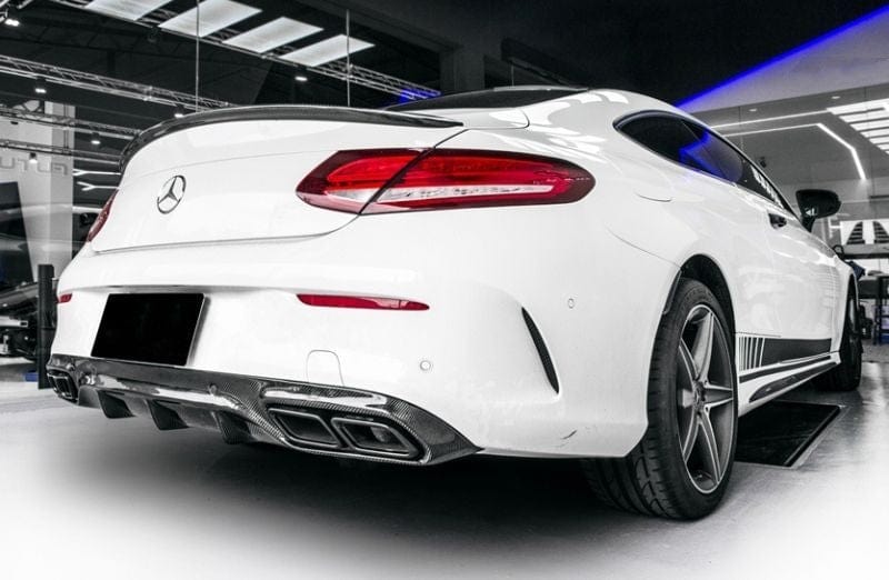 Mercedes Benz C-Class (A205/C205) Future Design Style Carbon Fibre Rear Diffuser - Twenty Two Tuning Rear Diffuser