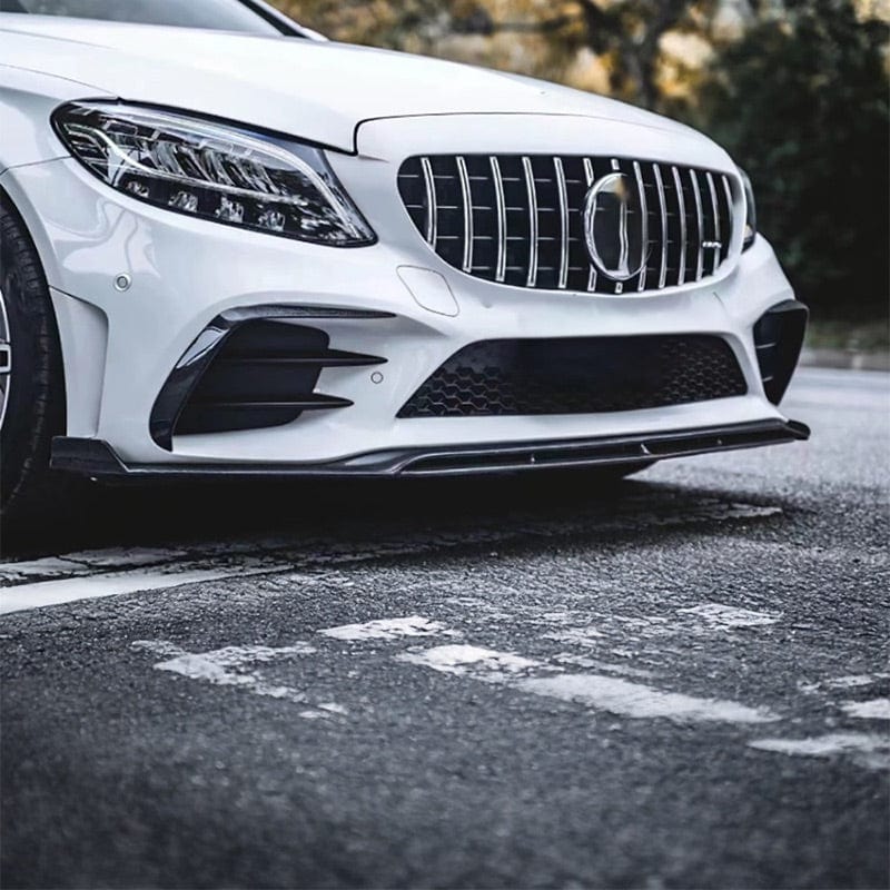 Performance Carbon Fiber Front Lip Spoiler for Mercedes C-Class C43  W205/C205/S205/A205 2019-2023
