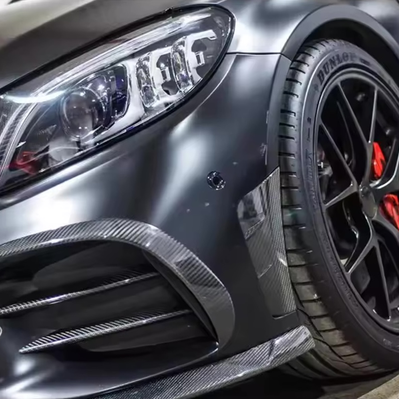 Mercedes Benz C-Class/C43 AMG Style Carbon Fibre Vent Trim (W205/C205/S205/A205) - Twenty Two Tuning Front Canards/Bumper Inserts