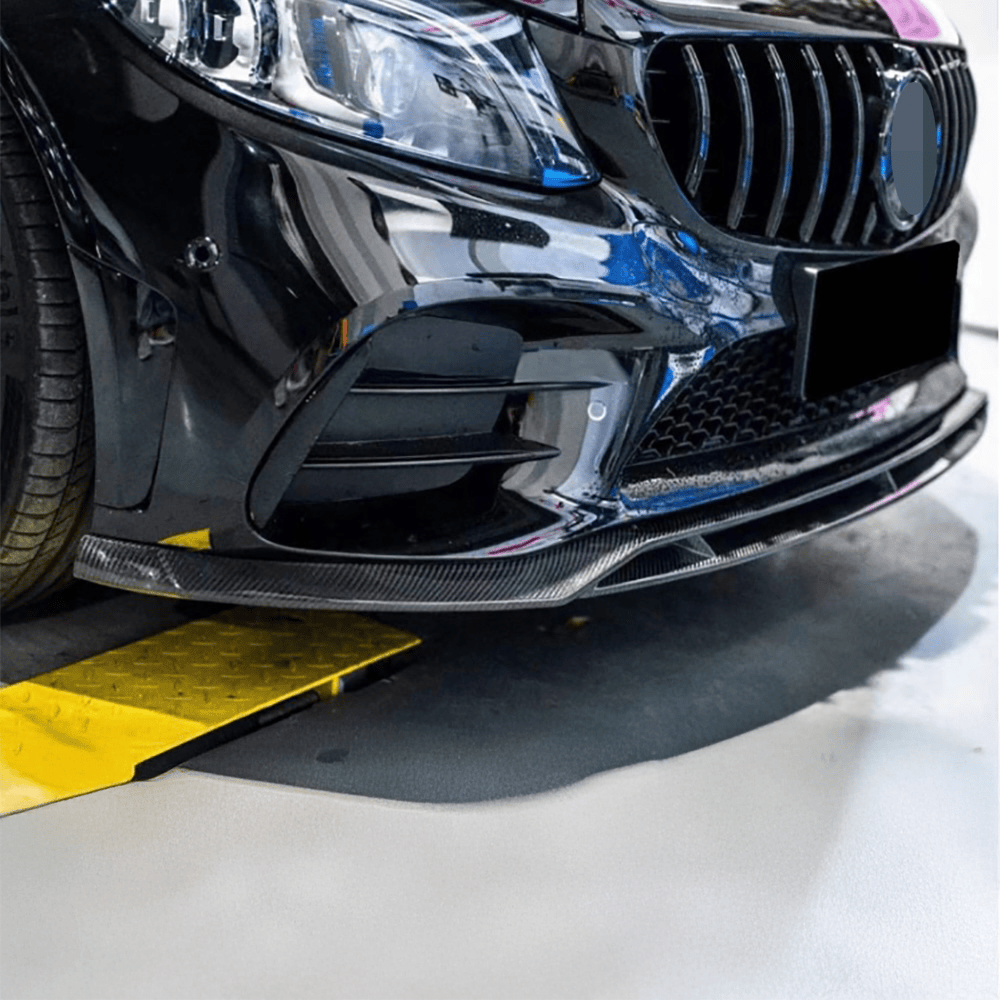 Mercedes Benz C-Class/C43 TK Style Carbon Fibre Front Lip Spoiler (W205/C205/S205/A205) - Twenty Two Tuning Front Lip