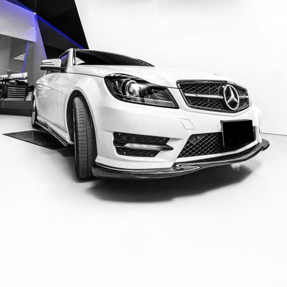 Mercedes Benz C-Class (W204/C204) Facelift GODHAND Style Carbon Fibre Front Lip - Twenty Two Tuning Front Lip
