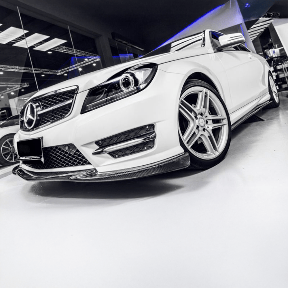 Mercedes Benz C-Class (W204/C204) Facelift GODHAND Style Carbon Fibre Front Lip - Twenty Two Tuning Front Lip
