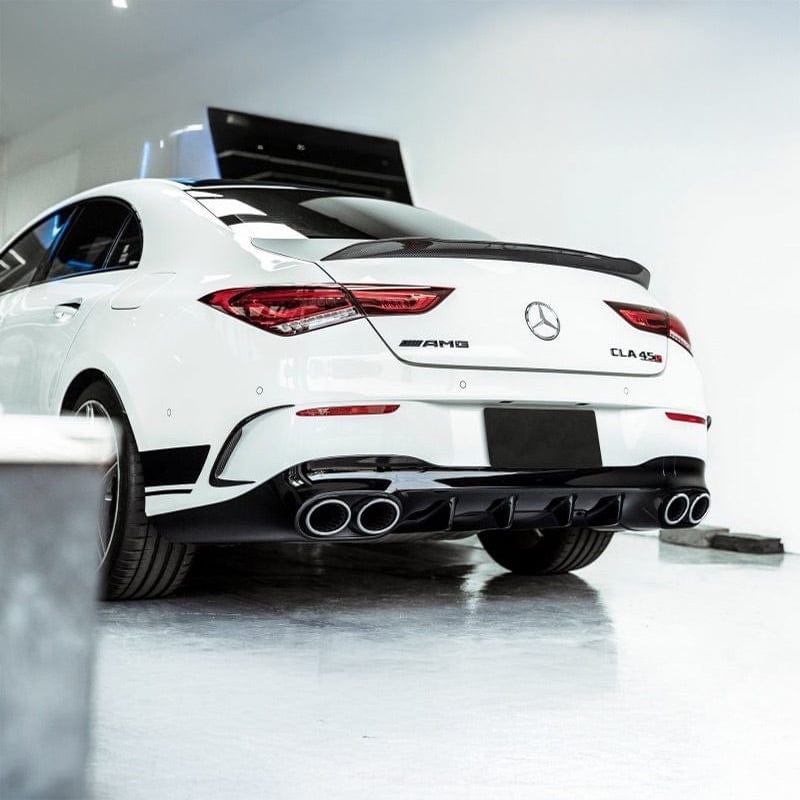 Mercedes Benz CLA-Class/CLA35/CLA45 (W118/C118) Future Design Style Gloss Black Rear Diffuser and Exhaust Tips - Twenty Two Tuning Rear Diffuser