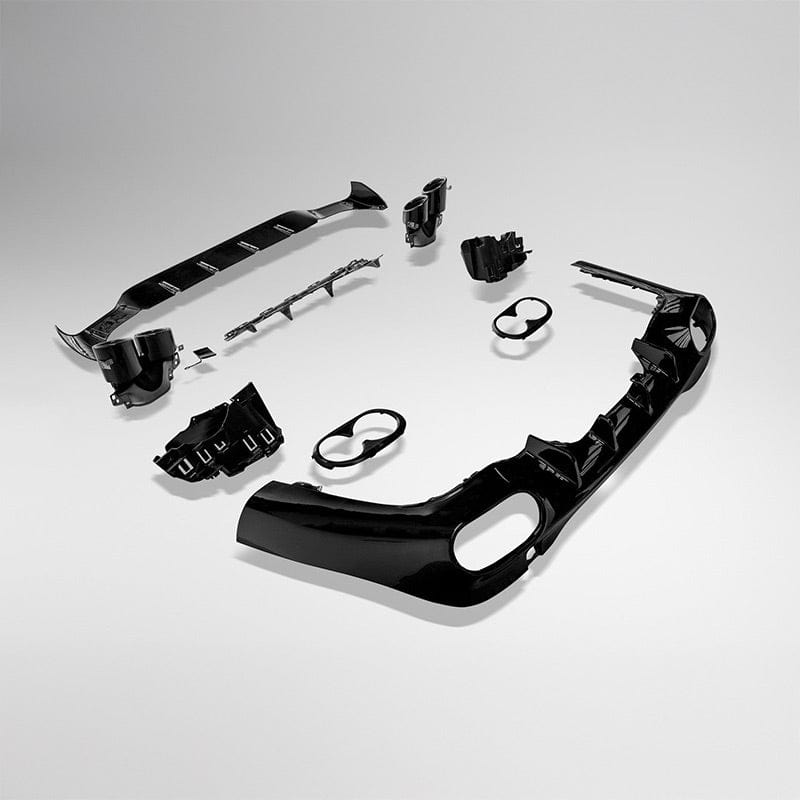 Mercedes Benz CLA-Class/CLA35/CLA45 (W118/C118) Future Design Style Gloss Black Rear Diffuser and Exhaust Tips - Twenty Two Tuning Rear Diffuser