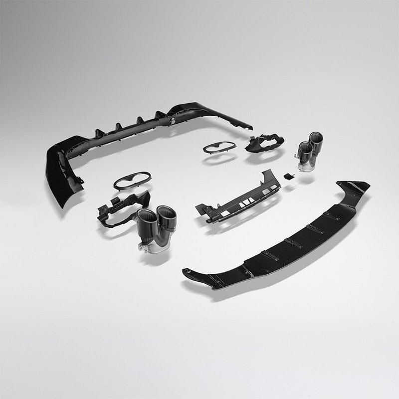 Mercedes Benz CLA-Class/CLA35/CLA45 (W118/C118) Future Design Style Gloss Black Rear Diffuser and Exhaust Tips - Twenty Two Tuning Rear Diffuser