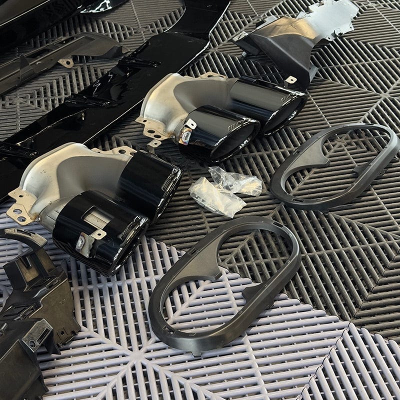 Mercedes Benz CLA-Class/CLA35/CLA45 (W118/C118) Future Design Style Gloss Black Rear Diffuser and Exhaust Tips - Twenty Two Tuning Rear Diffuser