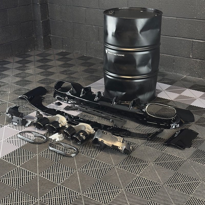 Mercedes Benz CLA-Class/CLA35/CLA45 (W118/C118) Future Design Style Gloss Black Rear Diffuser and Exhaust Tips - Twenty Two Tuning Rear Diffuser