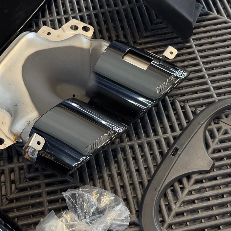 Mercedes Benz CLA-Class/CLA35/CLA45 (W118/C118) Future Design Style Gloss Black Rear Diffuser and Exhaust Tips - Twenty Two Tuning Rear Diffuser