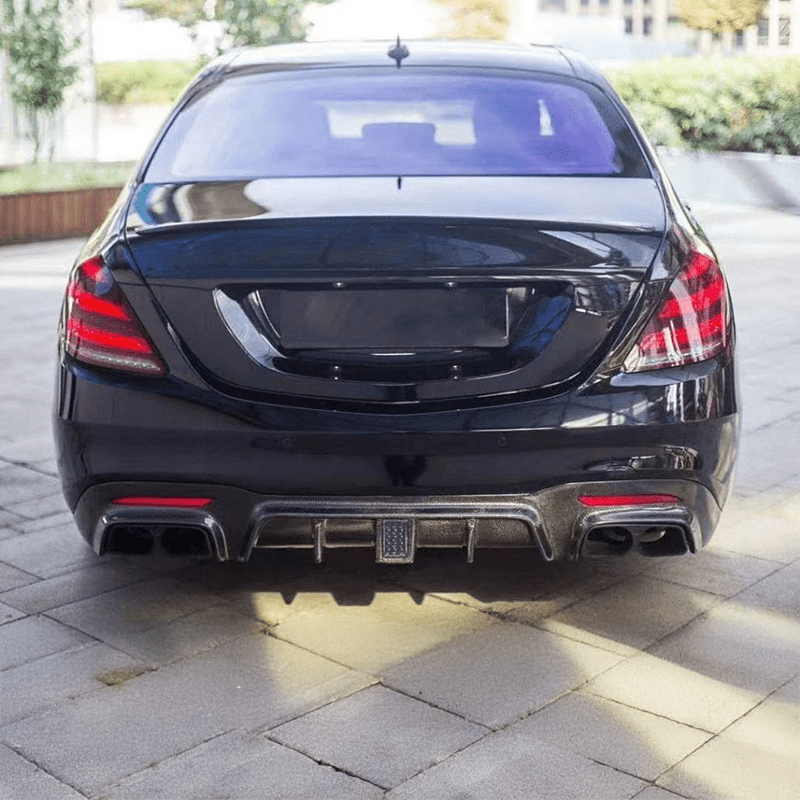Mercedes Benz S-Class/S63/S65 (W222) BRABUS Style Carbon Fibre Diffuser - Twenty Two Tuning Rear Diffuser