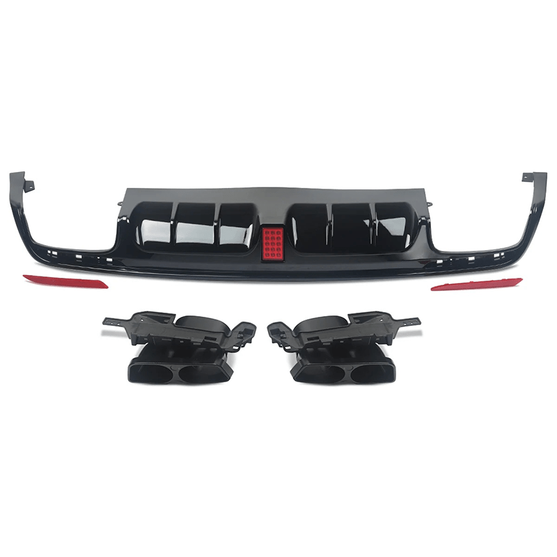 Mercedes Benz S-Class/S63 (W222) BRABUS Style Gloss Black Diffuser - Twenty Two Tuning Rear Diffuser