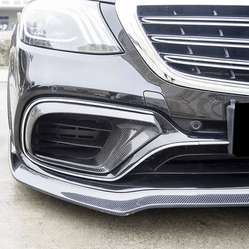 Mercedes Benz S63 (W222) BRABUS B700 Style Carbon Fibre Front Air Vent Trim - Twenty Two Tuning Front Canards/Bumper Inserts
