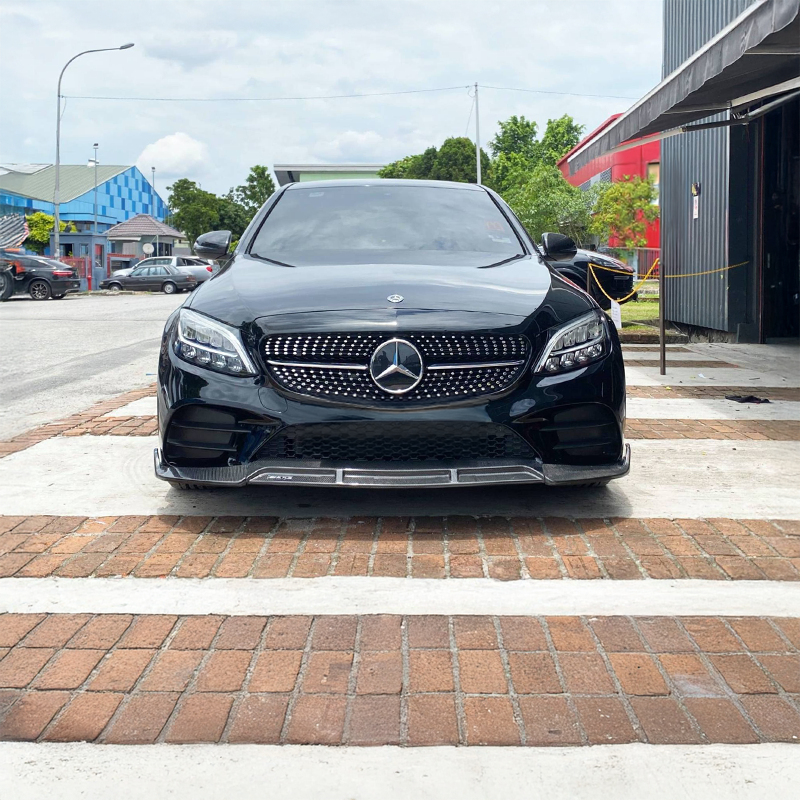 Mercedes C-Class/C43 BRABUS Style Carbon Fibre Front Lip (W205/C205/S205/A205) - Twenty Two Tuning Front Bumper
