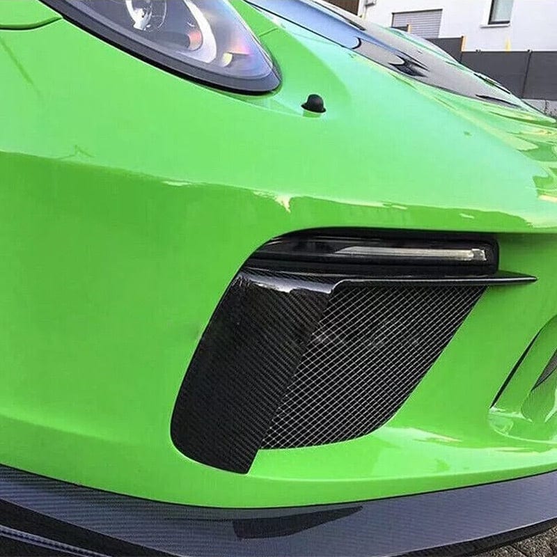 Porsche Carrera 911 GT3 RS (991.2) OEM+ Style Carbon Fiber Front Bumper Trims - Twenty Two Tuning Front Canards/Bumper Inserts