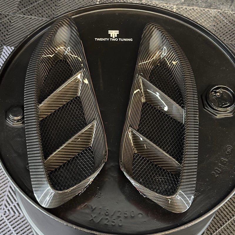 Porsche Cayman/Boxter (718) OEM+ Carbon Fibre Intake Vent Trims - Twenty Two Tuning Rear Fender Vent