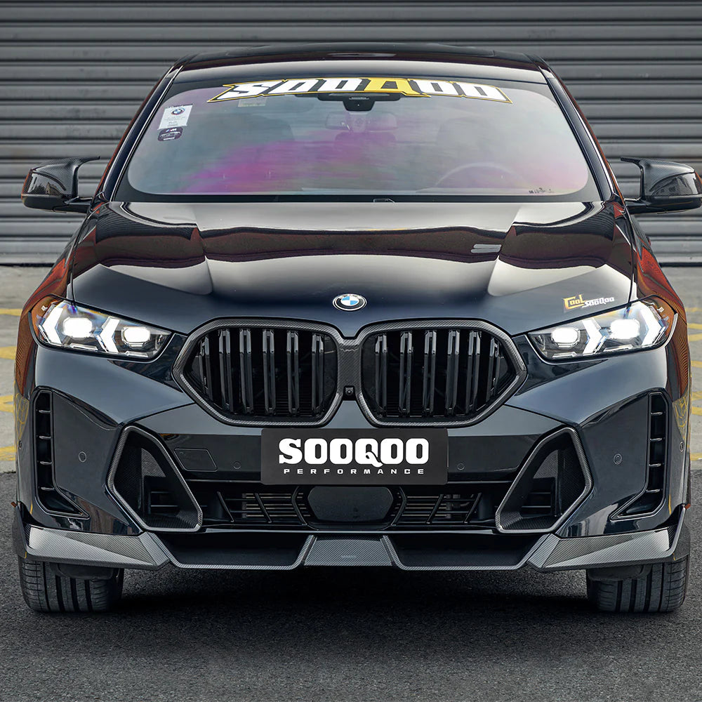 SOOQOO Carbon Fiber Front Lip For BMW X6 LCI G06