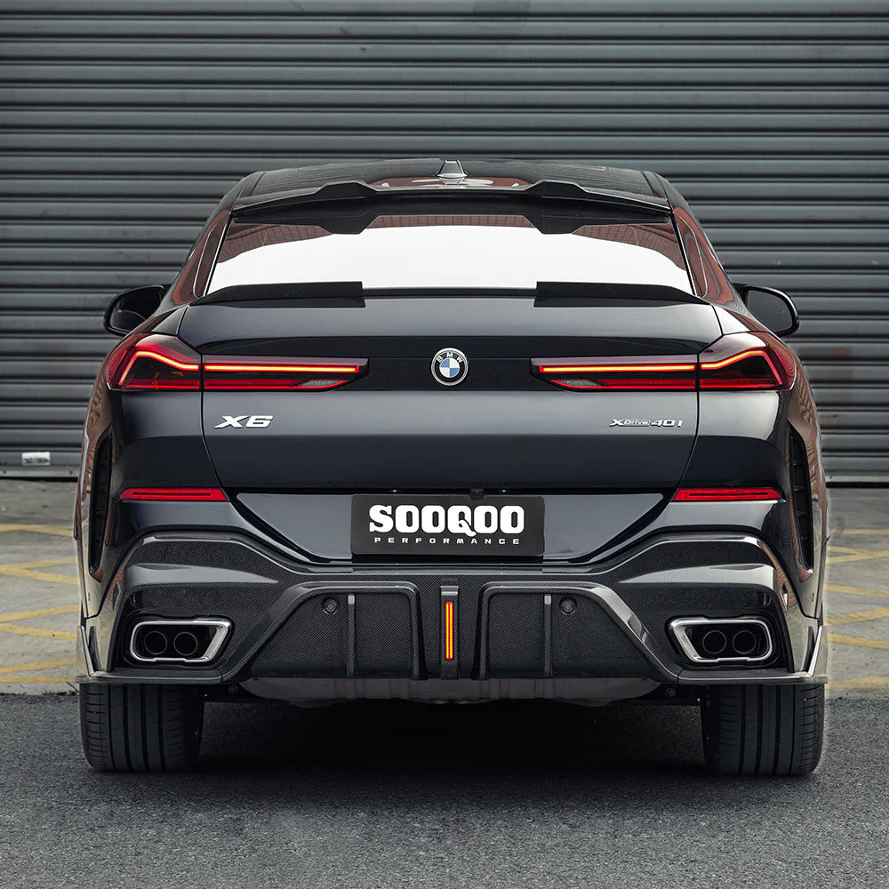 SOOQOO Carbon Fiber Rear Diffuser - Compatible with BMW X6 (G06) - SOOQOO Official Rear Diffuser