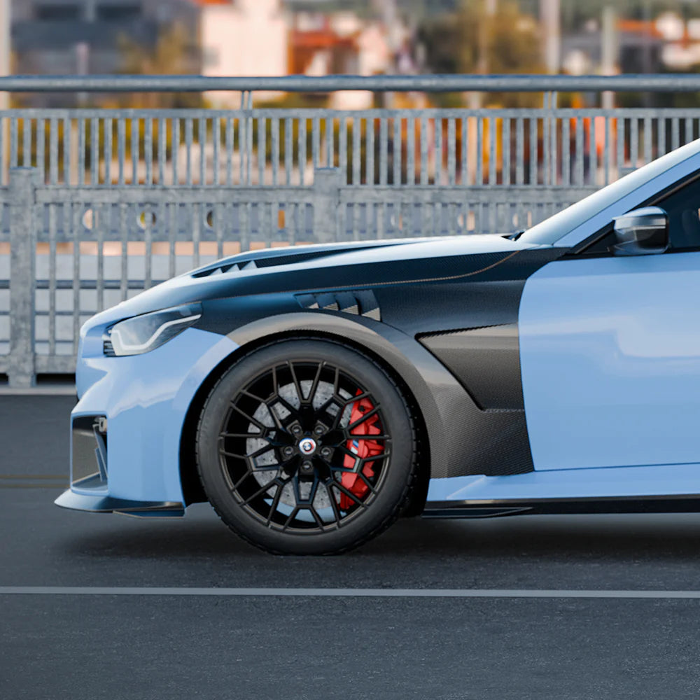 SOOQOO Carbon Fibre Fender Replacements - Compatible with BMW M2 (G87) - SOOQOO Official Front Fenders Complete