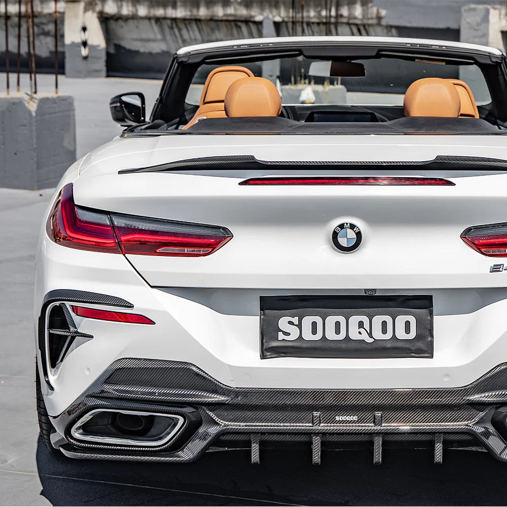 SOOQOO Carbon Fibre Rear Bumper Inserts - Compatible with BMW 8 Series (G14/G15/G16) - SOOQOO Official Rear Canards