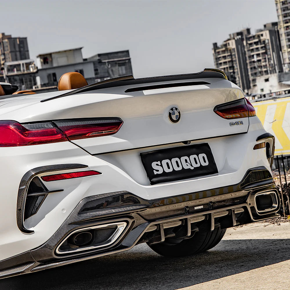 SOOQOO Carbon Fibre Rear Bumper Inserts - Compatible with BMW 8 Series (G14/G15/G16) - SOOQOO Official Rear Canards