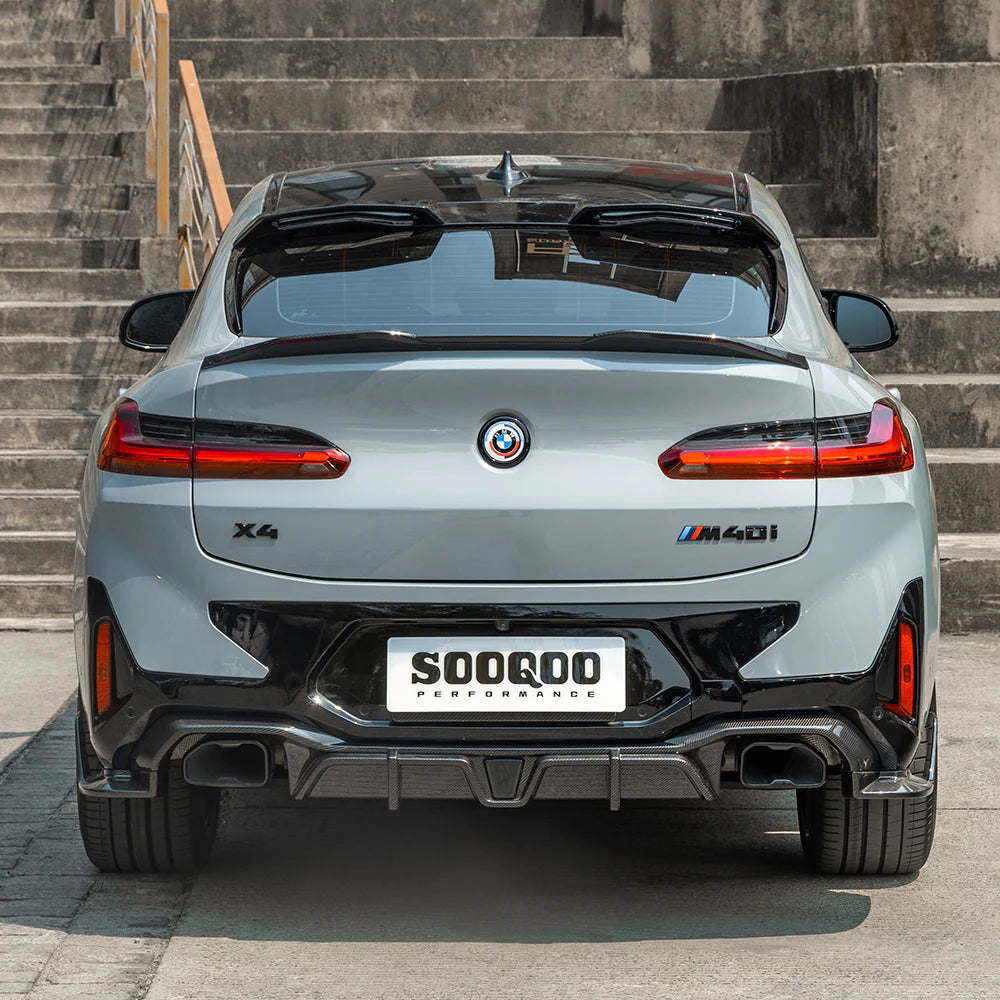 SOOQOO Carbon Fibre Rear Diffuser - Compatible with BMW X4 LCI (G02) - SOOQOO Official Front Lip